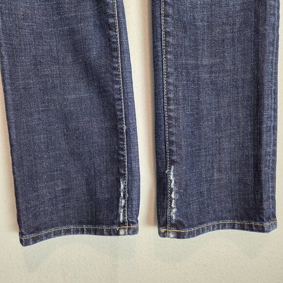Lucky Brand Jeans Womens 4/28 Zoe Skinny Dark Wash Denim Mid Rise Distressed - Picture 6 of 12